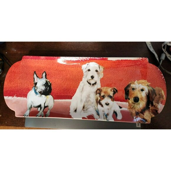Anthropologie Frenchie Dog a-Day Sally Muir Serving Platter French Bulldog Tray - Picture 1 of 6
